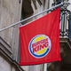 Burger King flag on exterior of restaurant